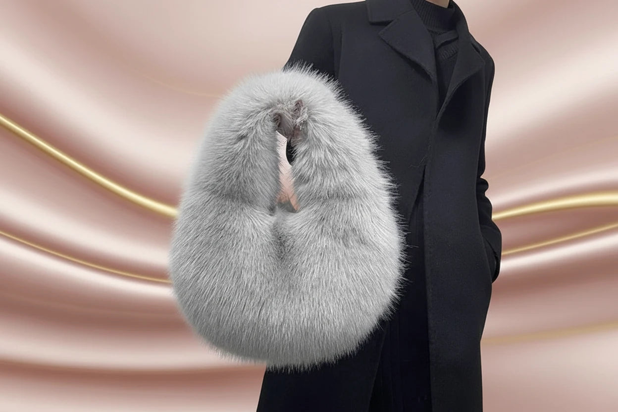 Sac à bandoulière fourré d’hiver pour femme