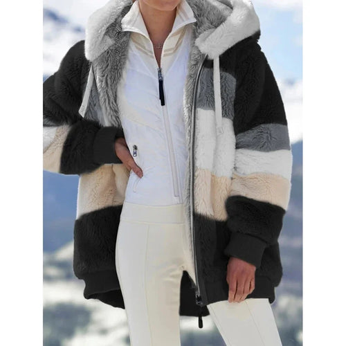 Manteau femme épais en peluche