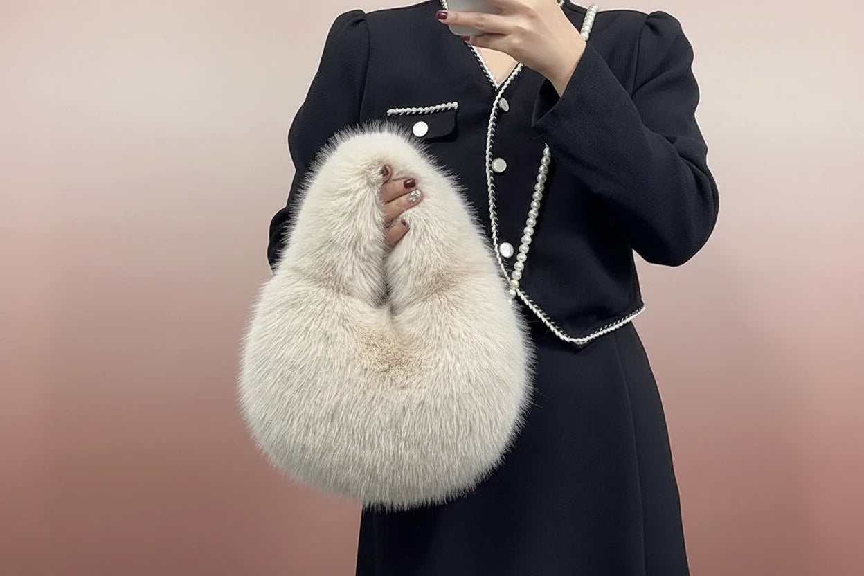 Sac à bandoulière fourré d’hiver pour femme
