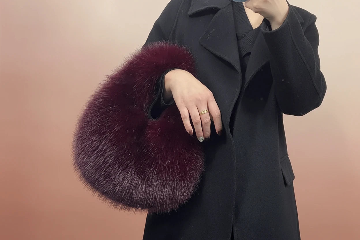 Sac à bandoulière fourré d’hiver pour femme