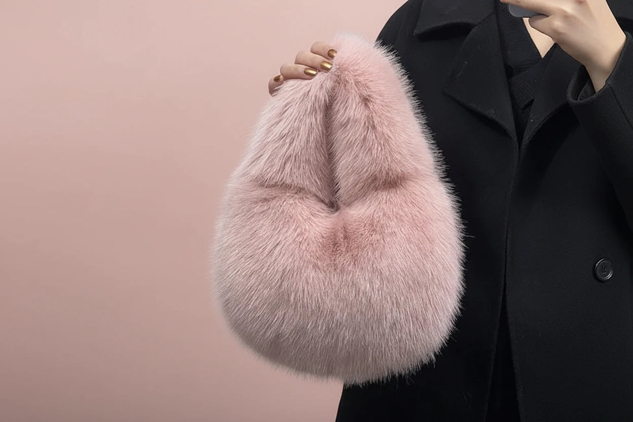 Sac à bandoulière fourré d’hiver pour femme