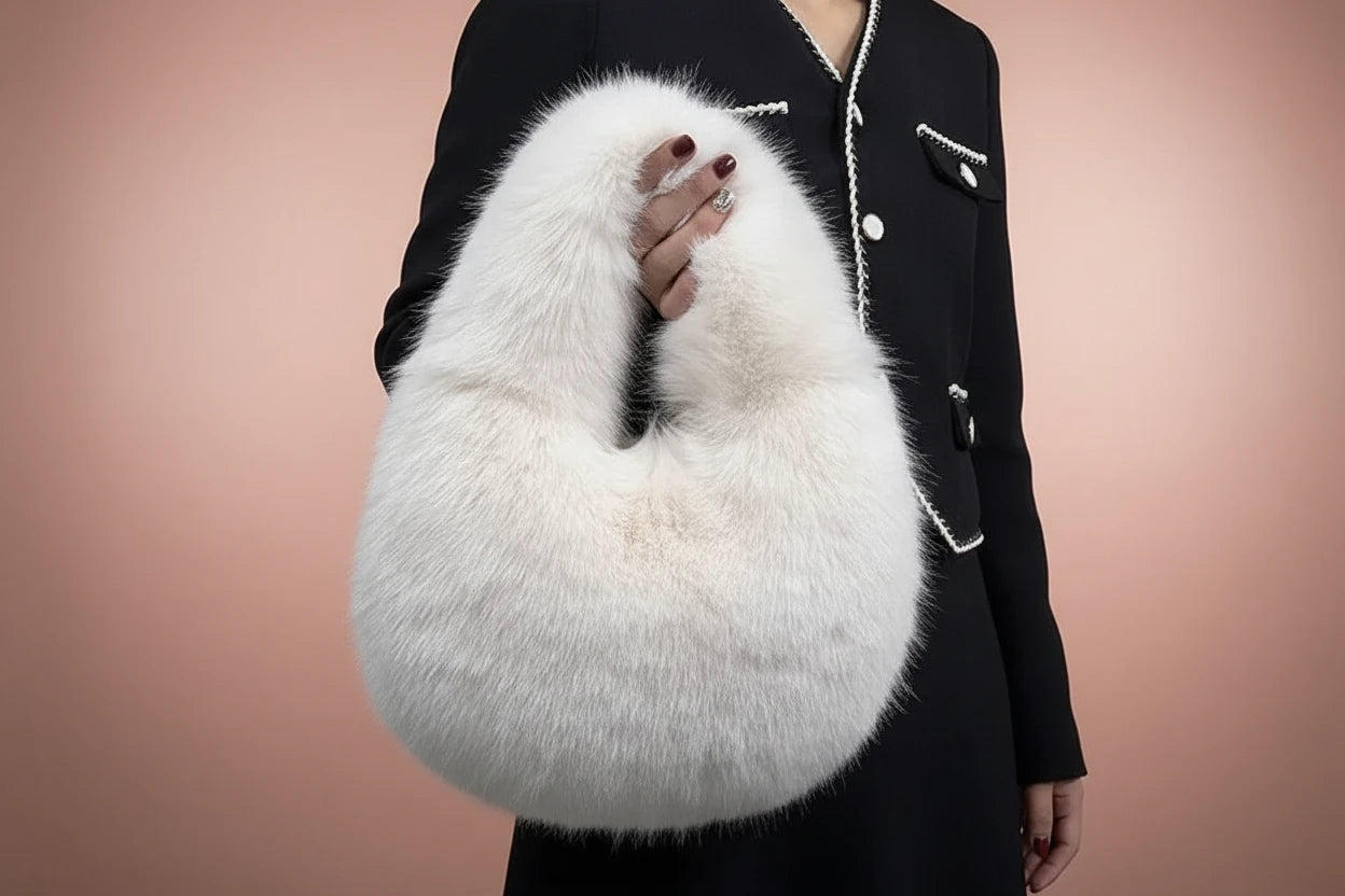 Sac à bandoulière fourré d’hiver pour femme