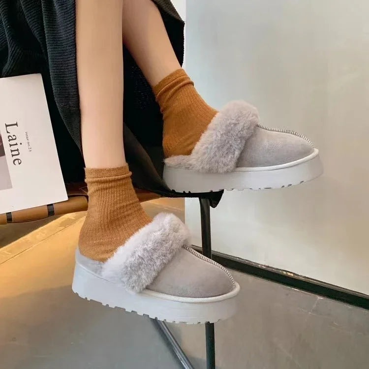 Pantoufles d’hiver pour femme en peluche