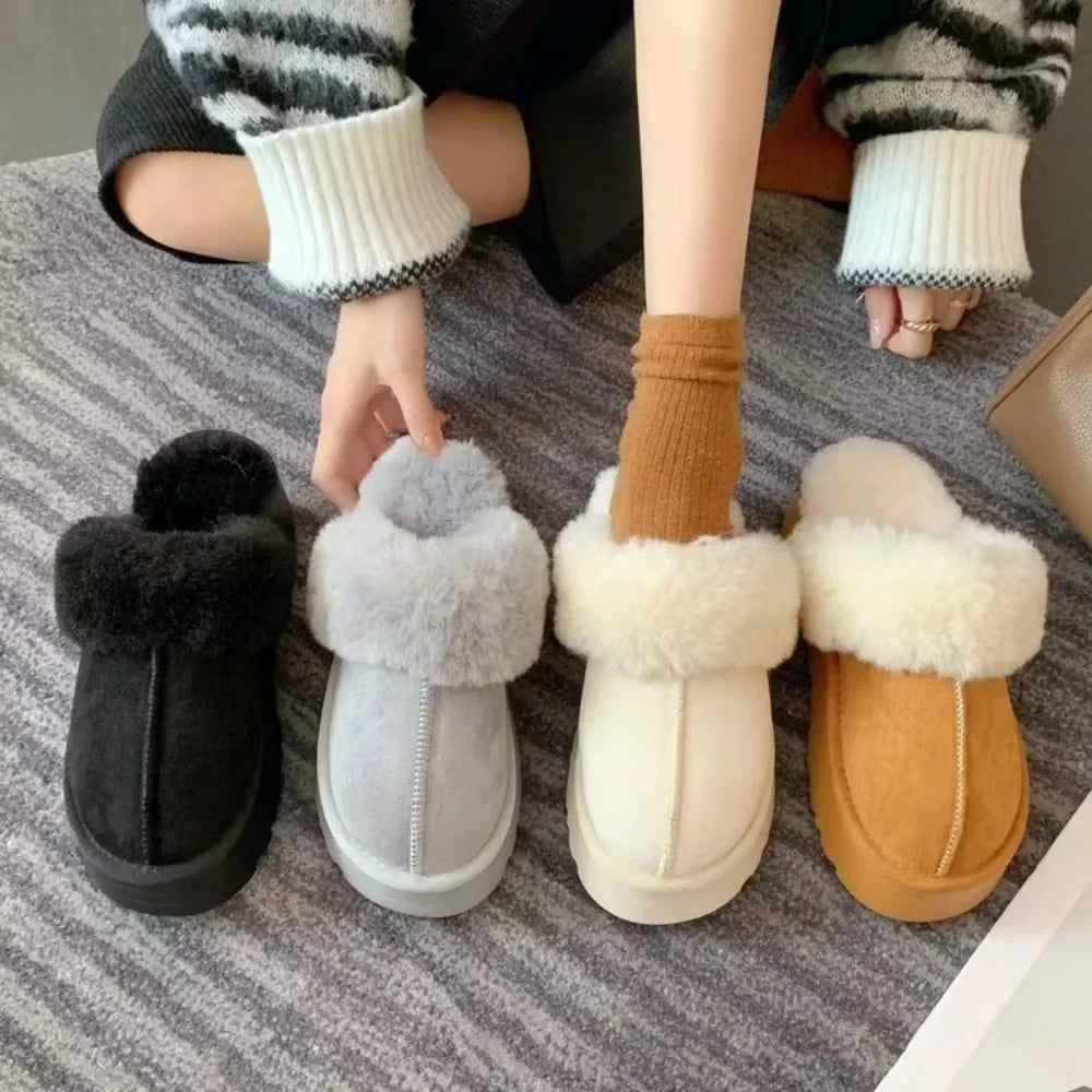 Pantoufles d’hiver pour femme en peluche